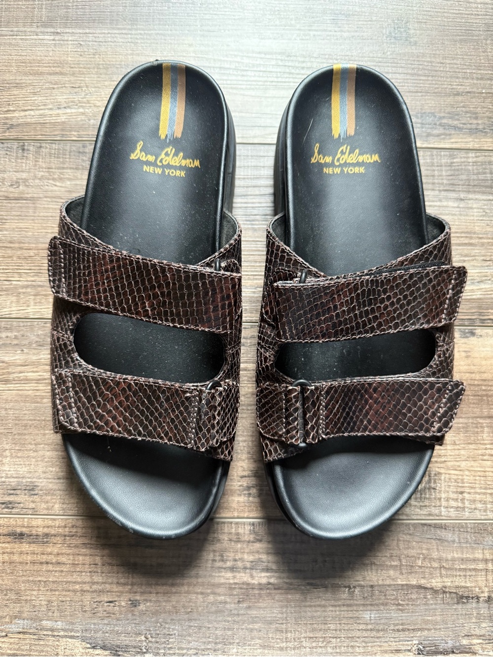 Sam Edelman Eliana Brown Textured Slide Sandals 10